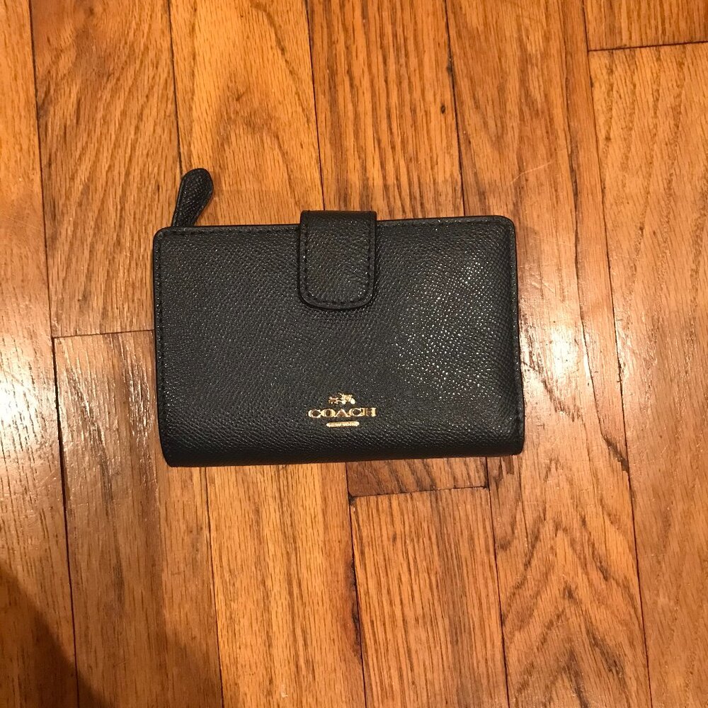 Coach Navy Blue Zip Wallet